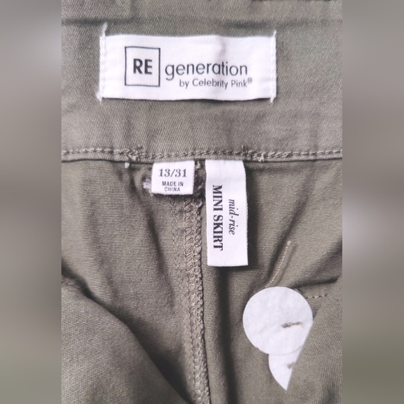 Re generation by celebrity pink mid-rise mini skirt Size 13/31 Military Green - Picture 7 of 7